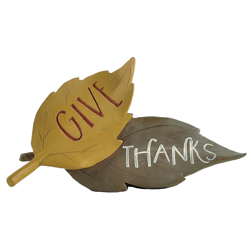 Cost-Effective Give Thanks Leaves Figurine Giving Gifts on Thanksgiving Day to Commemorate the Love of Home Decoration 2.95'' Tall 226-13442