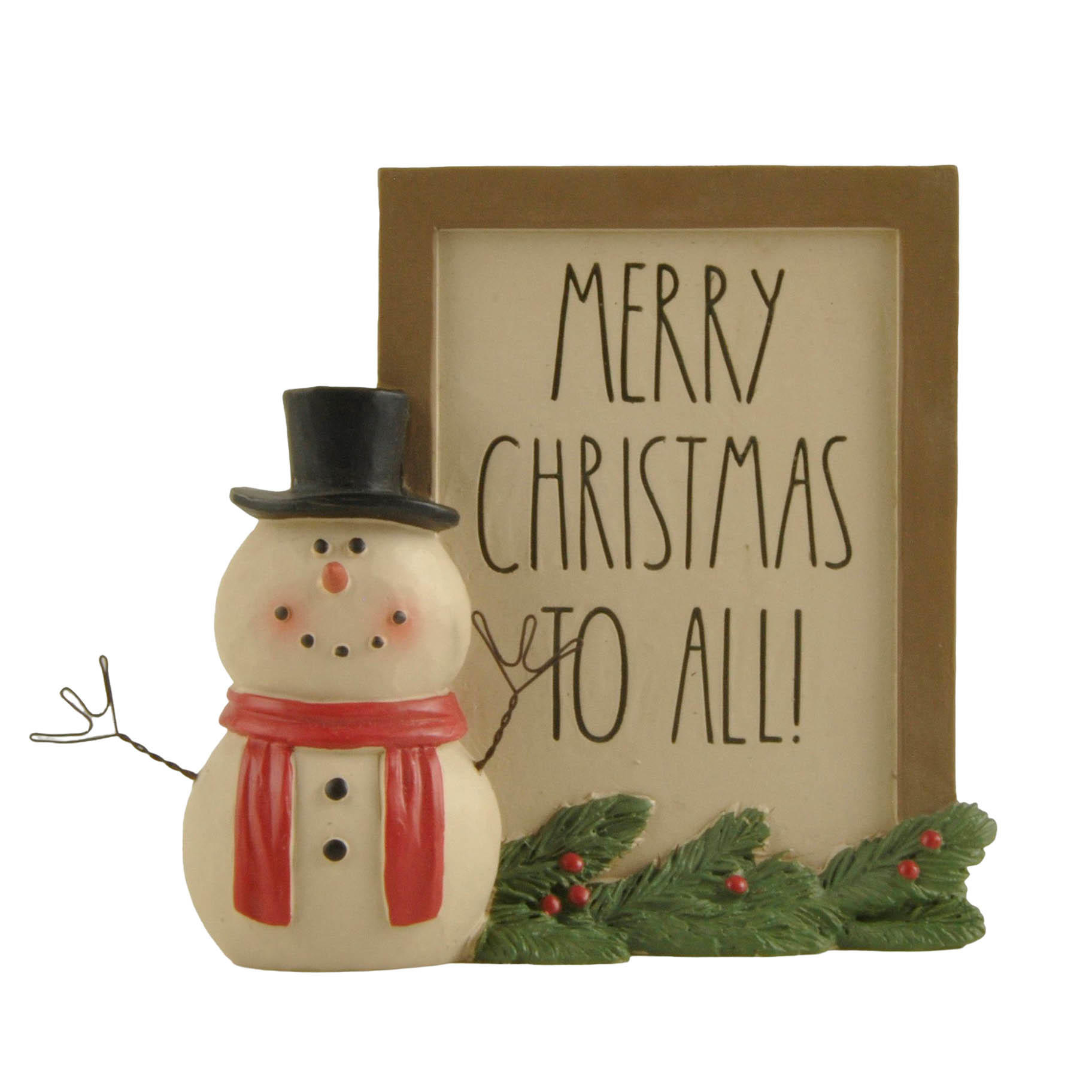 Factory New Design Resin Craft Cute Snowman “Merry Christmas To All Plaque” Perfect Choice for Christmas Day 228-13414