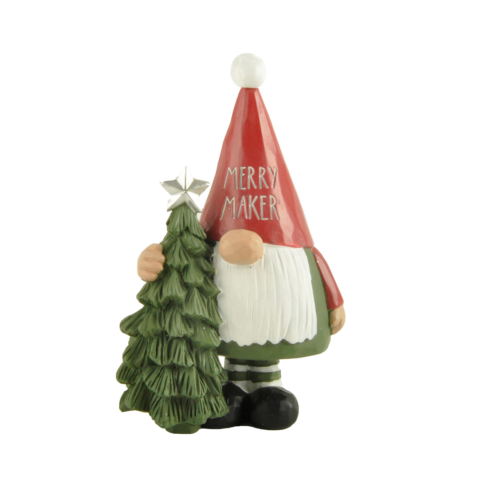Wholesale New Design Resin Craft Cute “Merry Maker Gnome With Christmas Tree” Perfect Choice for Christmas Day 228-13416