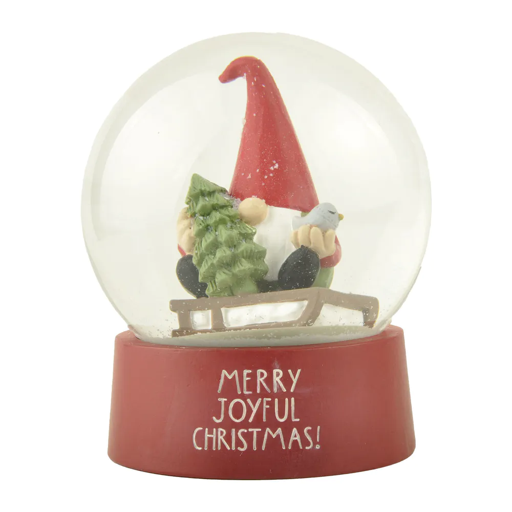 Customizable 100mm Merry Joyful Christmas Gnome Snow Globe As Christmas Gift228-13634
