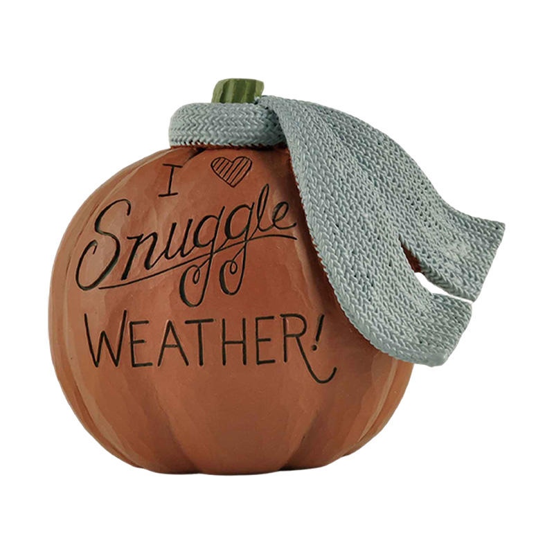 Wholesale fall decorations, Pumpkin with scarf -I? Snuggle WEATHER! 3.90'' Tall, Tabletop Decorations.226-13477