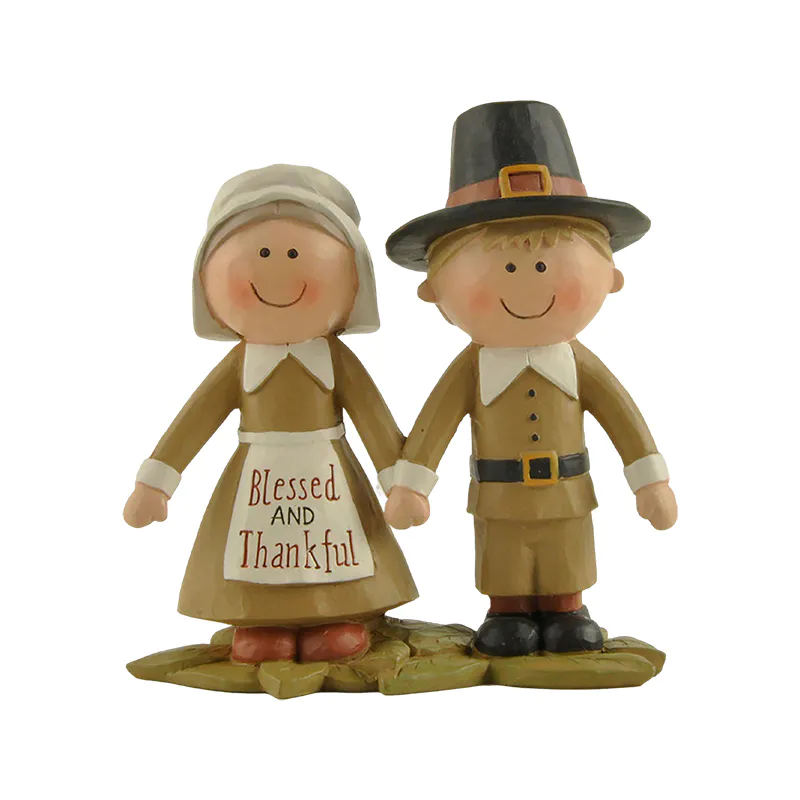 Amazon Hot Sale fall decorations, Happy thanksgiving pilgrims 4.21'' Tall, Tabletop Decorations.226-13536
