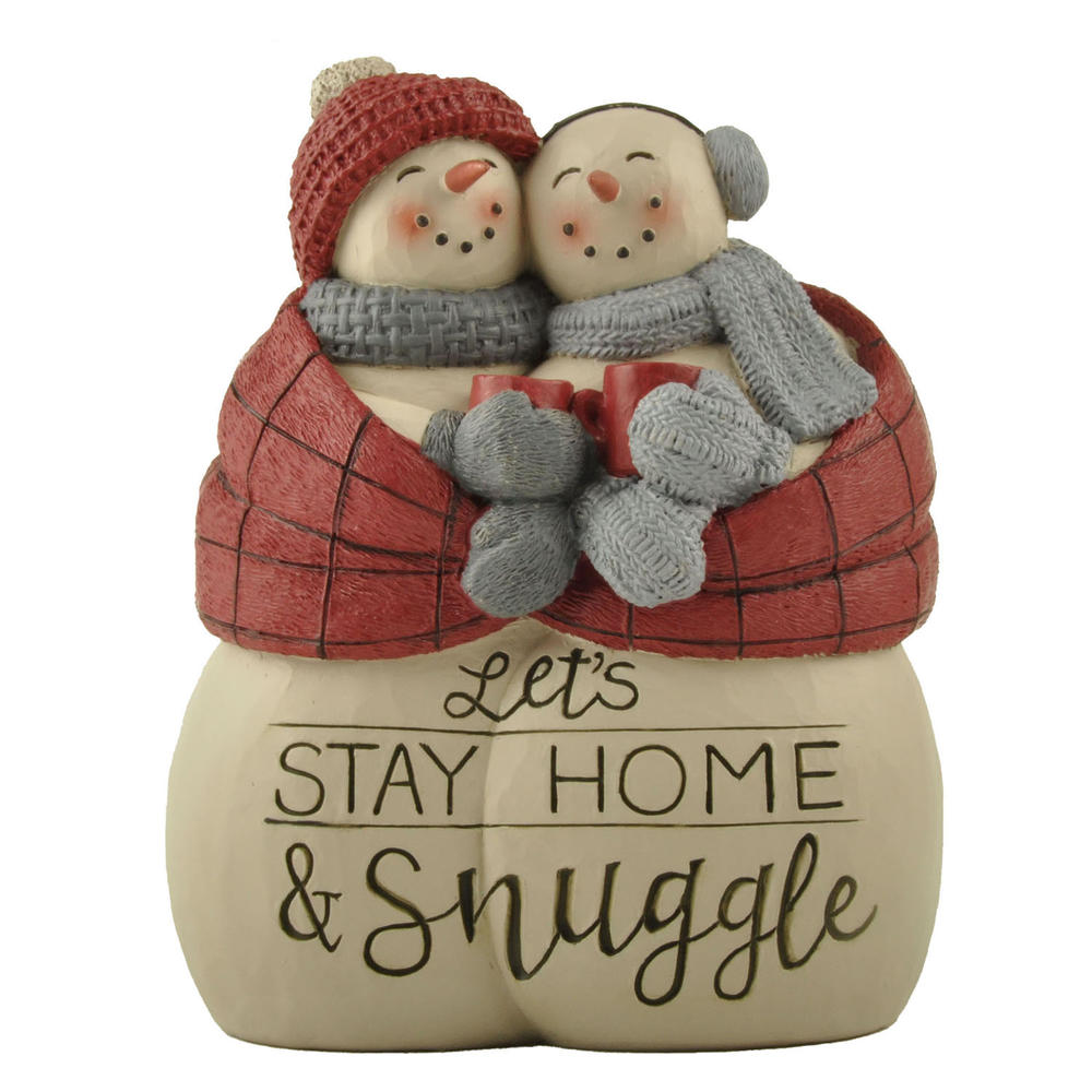 Cost-effective Christmas Decorations Let's Stay Home & Snuggle Christmas Snowcouple Figurine 4.92'' Tall Tabletop Decoration228-13521