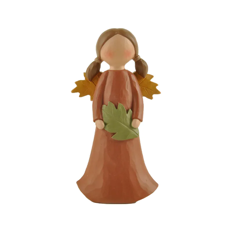 Wholesale Fall Decorations, Harvest Angel with Orange Dress 4.13'' Tall, Tabletop Decorations.226-13540