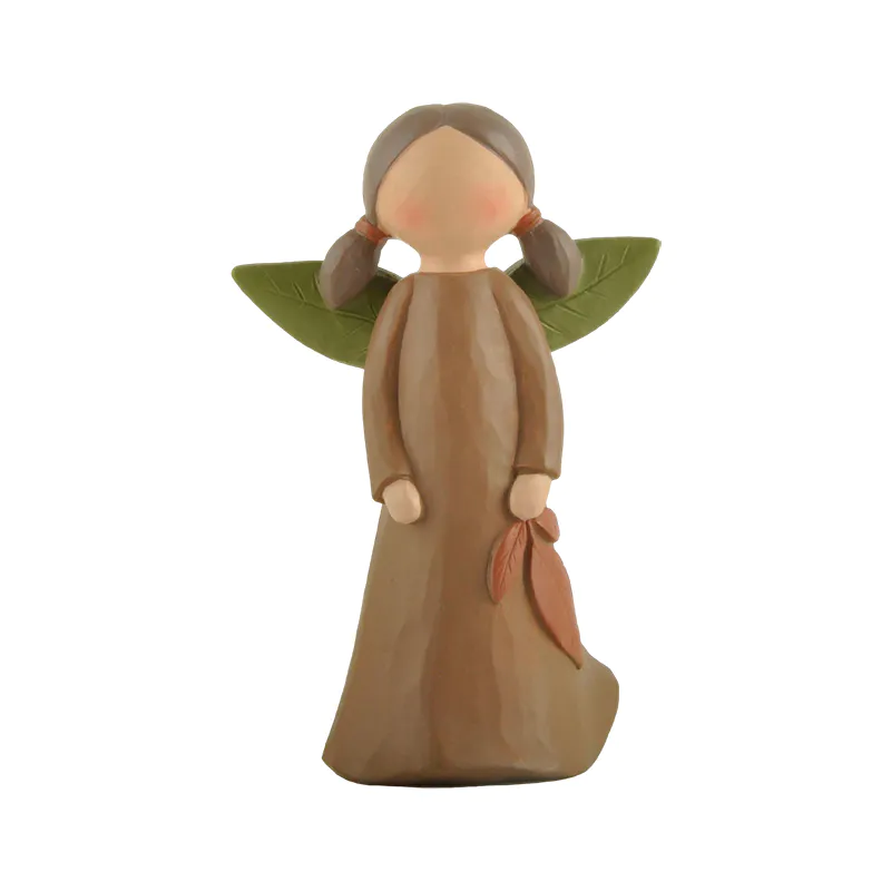 Cost-effective Fall Decorations, Harvest Angel with Brown Dress  4.13'' Tall, Tabletop Decorations.226-13542