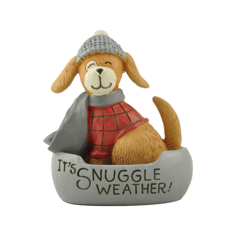Christmas Decorations Indoor Snuggle Weather Dog In Bed Figurine Christmas Dog Figurines for Christmas Home Kitchen Fireplace Office Room Tabletop Decor228-13527