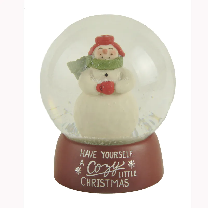 Custom-made 80mm Cozy Little Christmas Snow Globe Xmas Gift for Kids Snowflake Tabletop Decorative and Gift Holidays Home Decoration228-13517