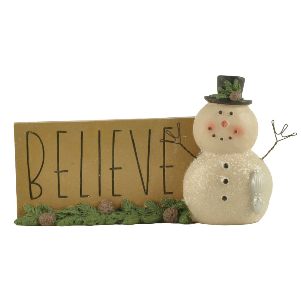 Customizable Winter BELIEVE SNOWMAN PLAQUE WITH CHRISTMAS GREENS Perfect Choice for Christmas Day 228-13426