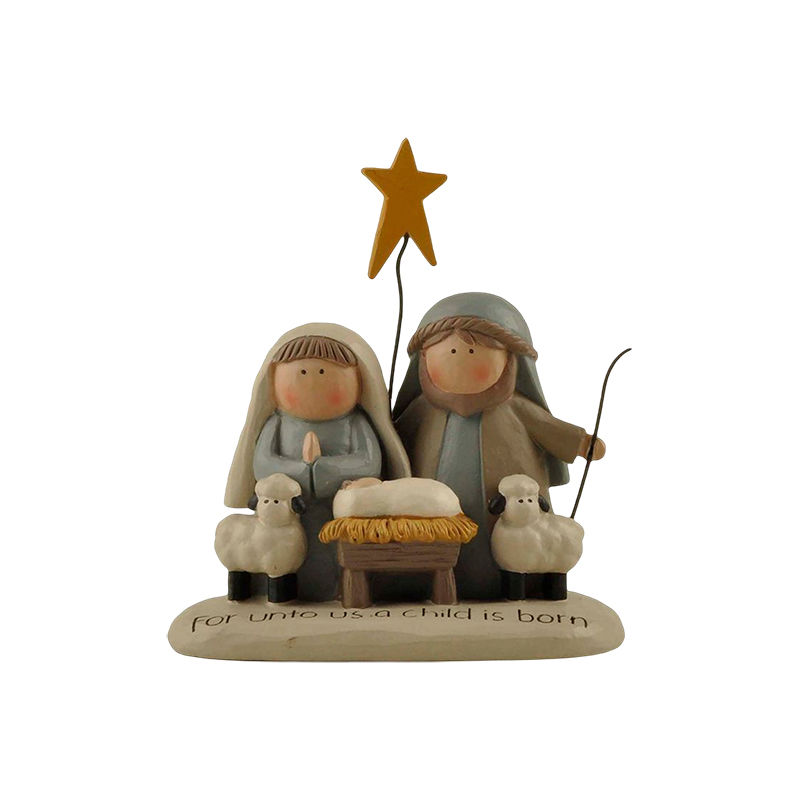 2023 New Design Fall Decorations, 5.24'' Tall A Child is Born Nativity Scene, Tabletop Decorations. 228-13561