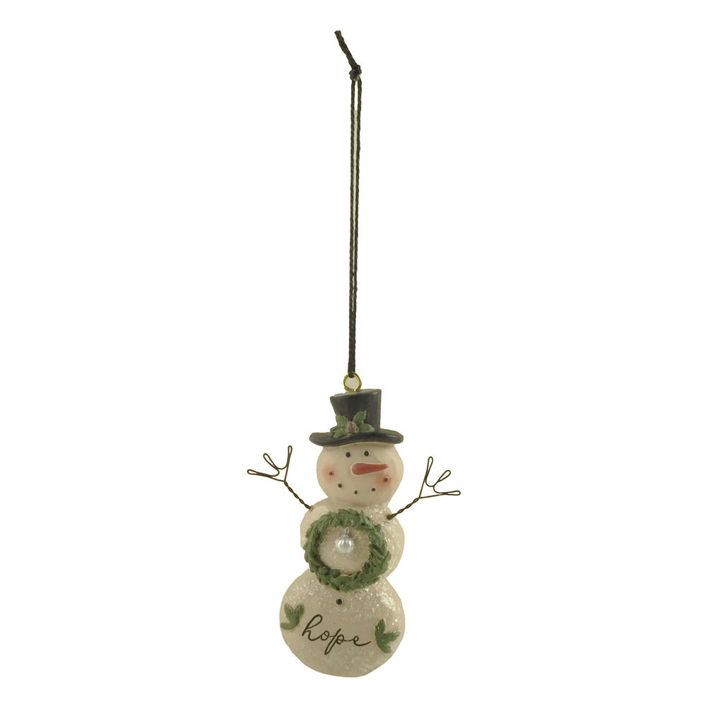 Factor Handmade Resin Snowman Craft Hope Christmas Snowman Ornament for Holiday  228-52070