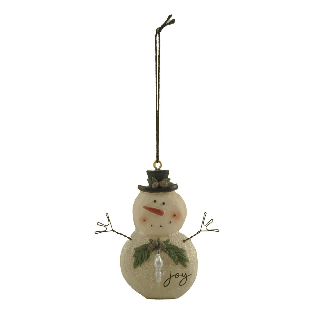 In Stock Resin Snowman Figurine Joy Christmas Snowman Ornament for Home Decor   228-52071