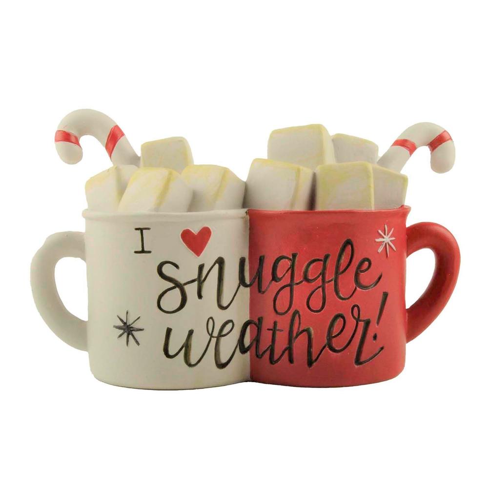 New Arrivals Cozy Christmas Snuggle Weather Hot Cocoa Mugs With Candy Canes Table Decoration Mini Cups Kitchen Housewarming Birthday Holiday Christmas Gift Idea228-13492