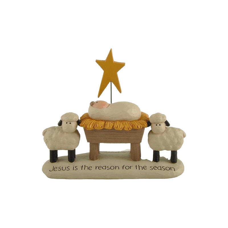 Factory Direct Supply Fall Decorations, 5.32'' Jesus is the Reason Baby Jesus Figurine, Tabletop Decorations. 228-13562