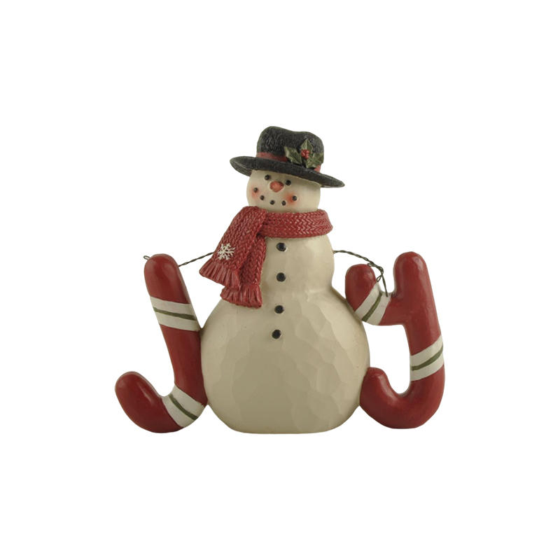 2022 Hot-Selling Fall Decorations, 4.02'' Joy Message Block with Christmas Snowman, Tabletop Decorations. 228-13548