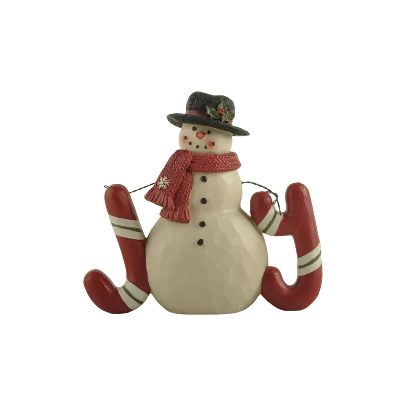 2022 Hot-Selling Fall Decorations, 4.02'' Joy Message Block with Christmas Snowman, Tabletop Decorations. 228-13548