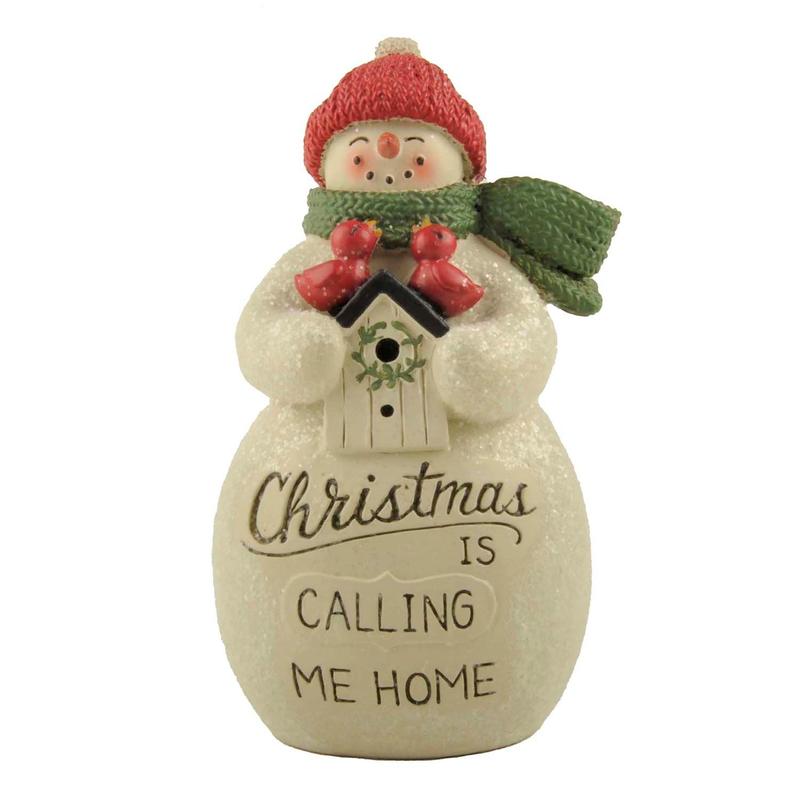 New Desgin COZY CHRISTMAS SNOWMAN HOLDING BIRDHOUSE Christmas Indoor Snowman Figurines Hand-Painted Resin Table Top Snowman Statues for Home Decoration228-13498
