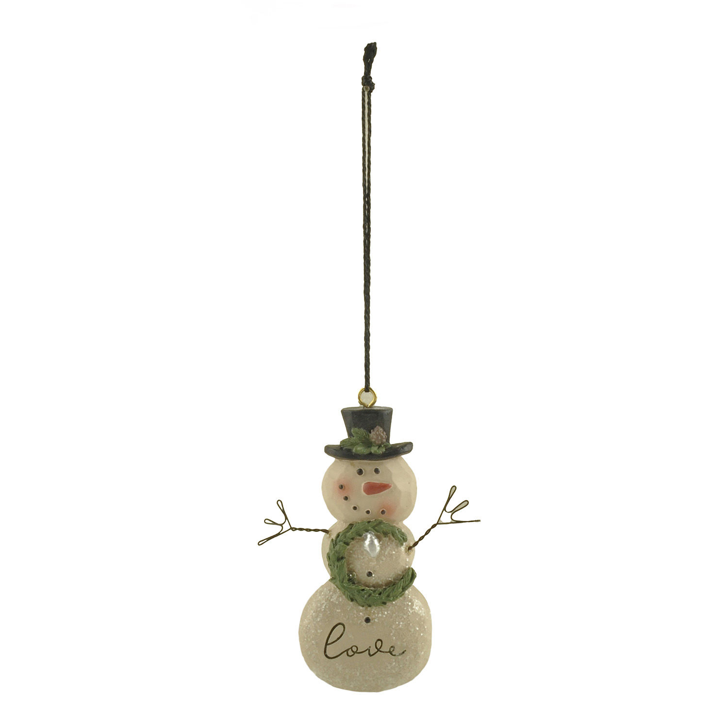 New Design Resin Christmas Figurine Love Christmas Snowman Ornament for Holiday Decor  228-52072