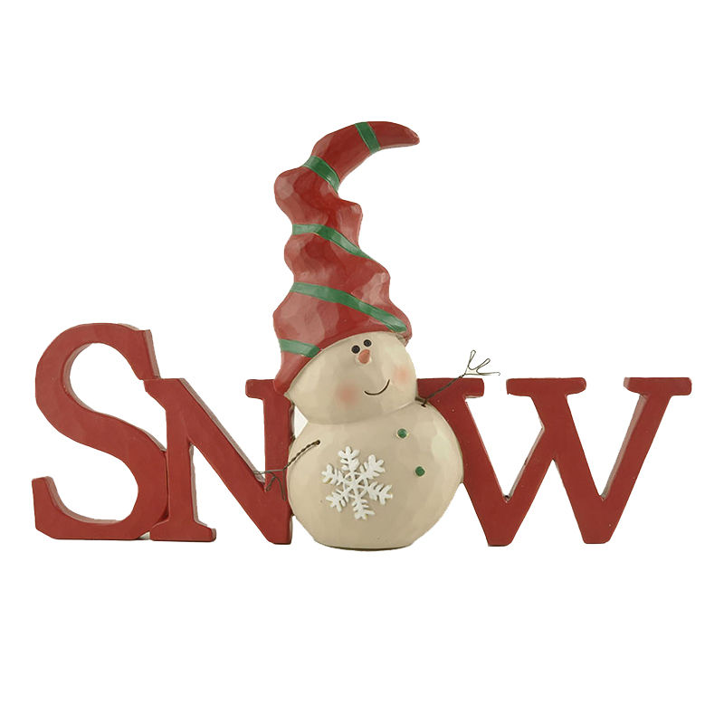 Factory Handmade Snowman Snow Plaque Letter Customized Christmas Decorative Cute Gift 5.43'' Tall 218-13106
