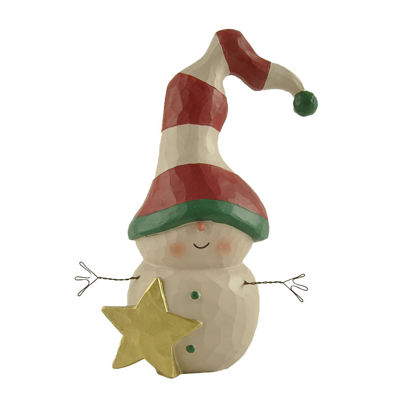 Factory Direct Supply Snowman Gold Star Christmas Decorations in Winter 5.91'' Tall 218-13107