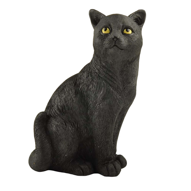 Factory Direct Supply Resin Decorative Gift of Black Cat Statue 5.32'' Tall 15838