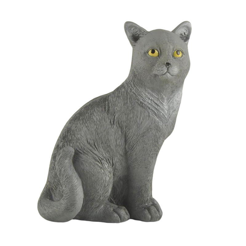 Factory Direct Supply Grey Cats Garden Decorative Holiday Gift 5.32'' Tall 15839