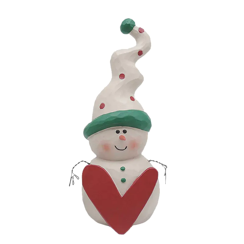 Factory Handmade Snowman Heart Snowman with Hat Christmas Decorative Seasonal Gifts 5.9'' Tall 218.13108