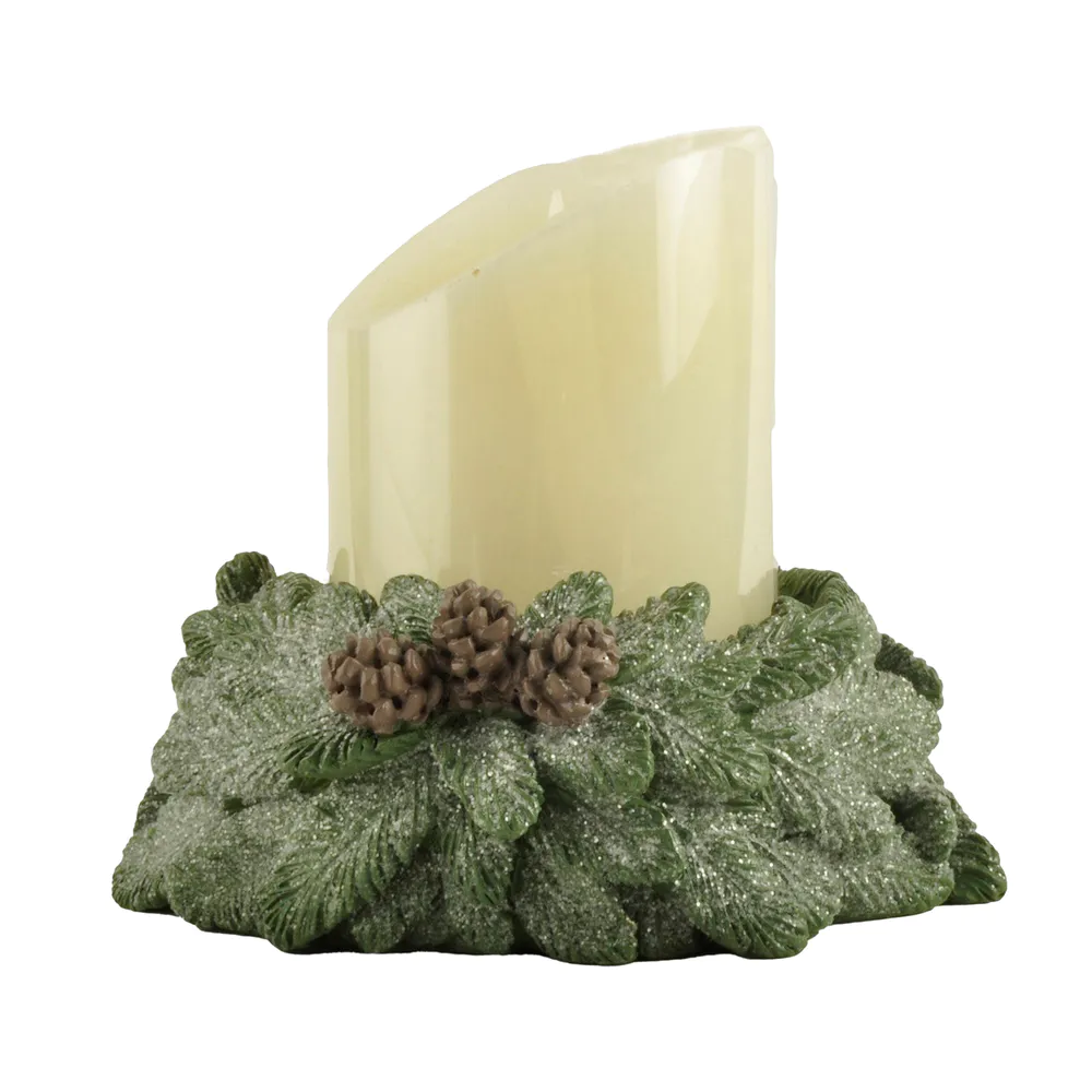 New Design Factory Handmade Exquisite Handmade Craft Led Candle With Christmas Greens & Pinecone Base Perfect Choice for Home Decoration 228-13511