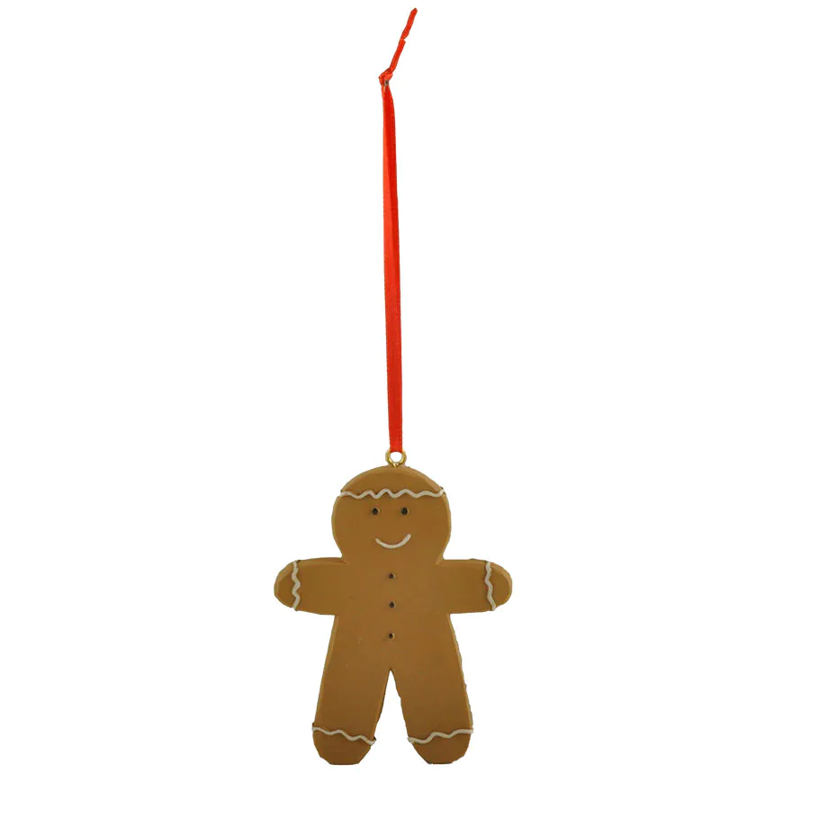 Factory Handmade Gingerbread Man With Red Scarf Oranment Christmas Tree Pendant Room Decoration Gift 3.23'' Tall 228-52063