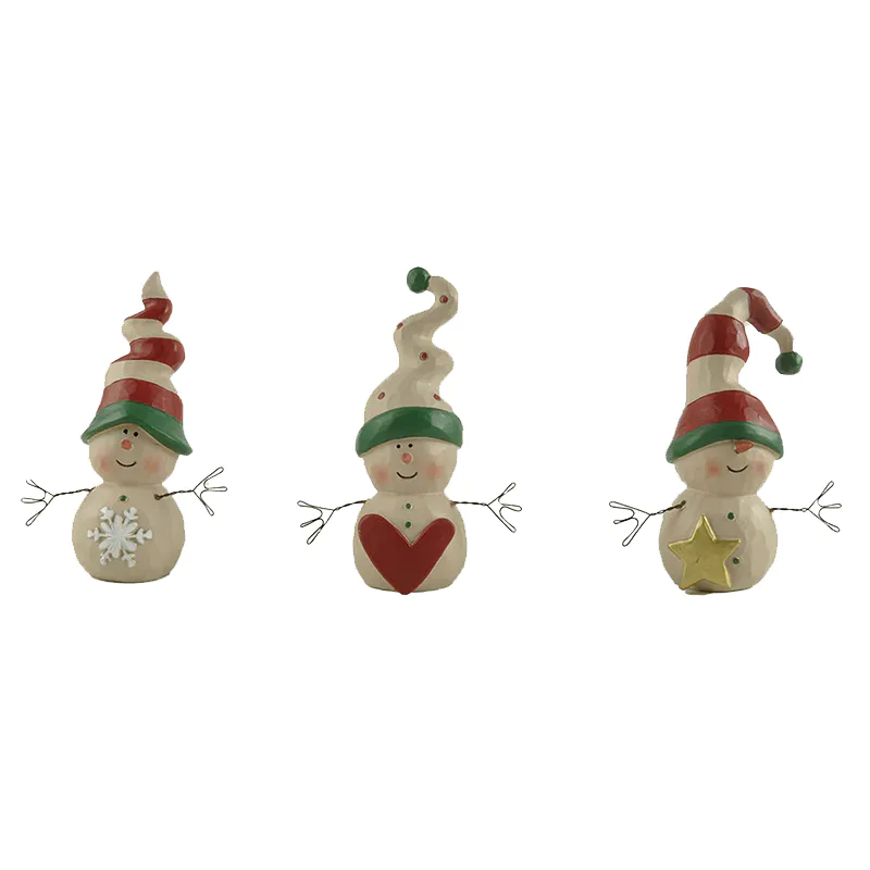 Customized 3 Snowmen Hat Christmas Statuette Gift 3.54'' Tall 218-13113