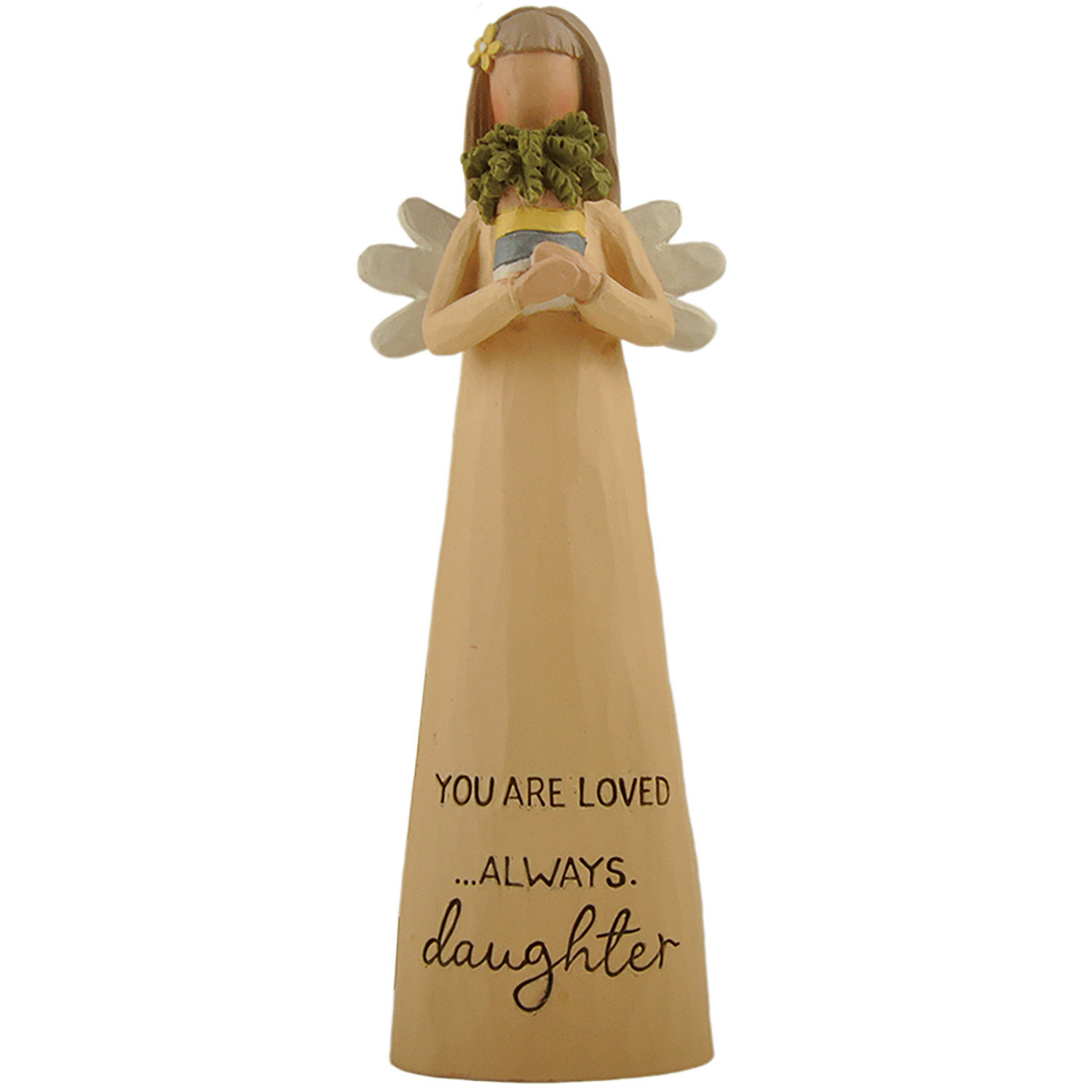 New Design Resin Angel Crafts Bright Blessings Angel Figurine w flower - Daughter for Home Decoration  231-13578
