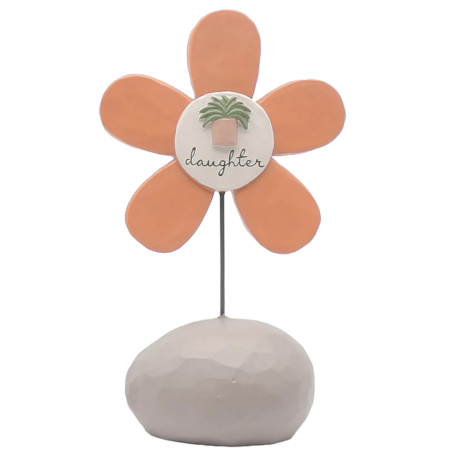 Cost-effective Resin Flower Crafts Bright Blessings Orange Daughter Flower Figurine for Home Decor 231-13593