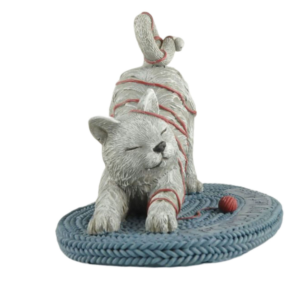 Wholesale Polyresin Cute Cat on Rug Animal Cat Simulation Desktop  Decoration231-13653