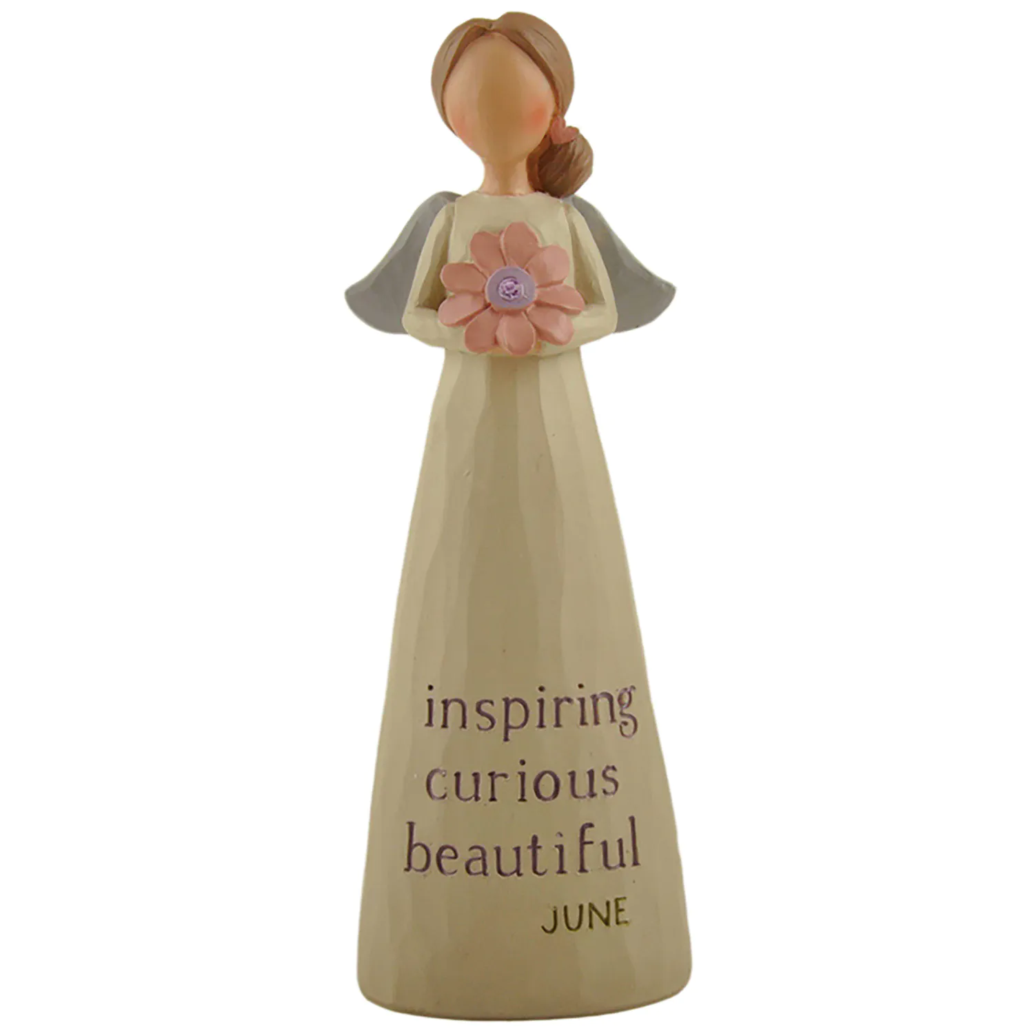 Wholesale Resin Birthstone Angel Craft June Angel w Flower Figurine for Home Decor  231-13603