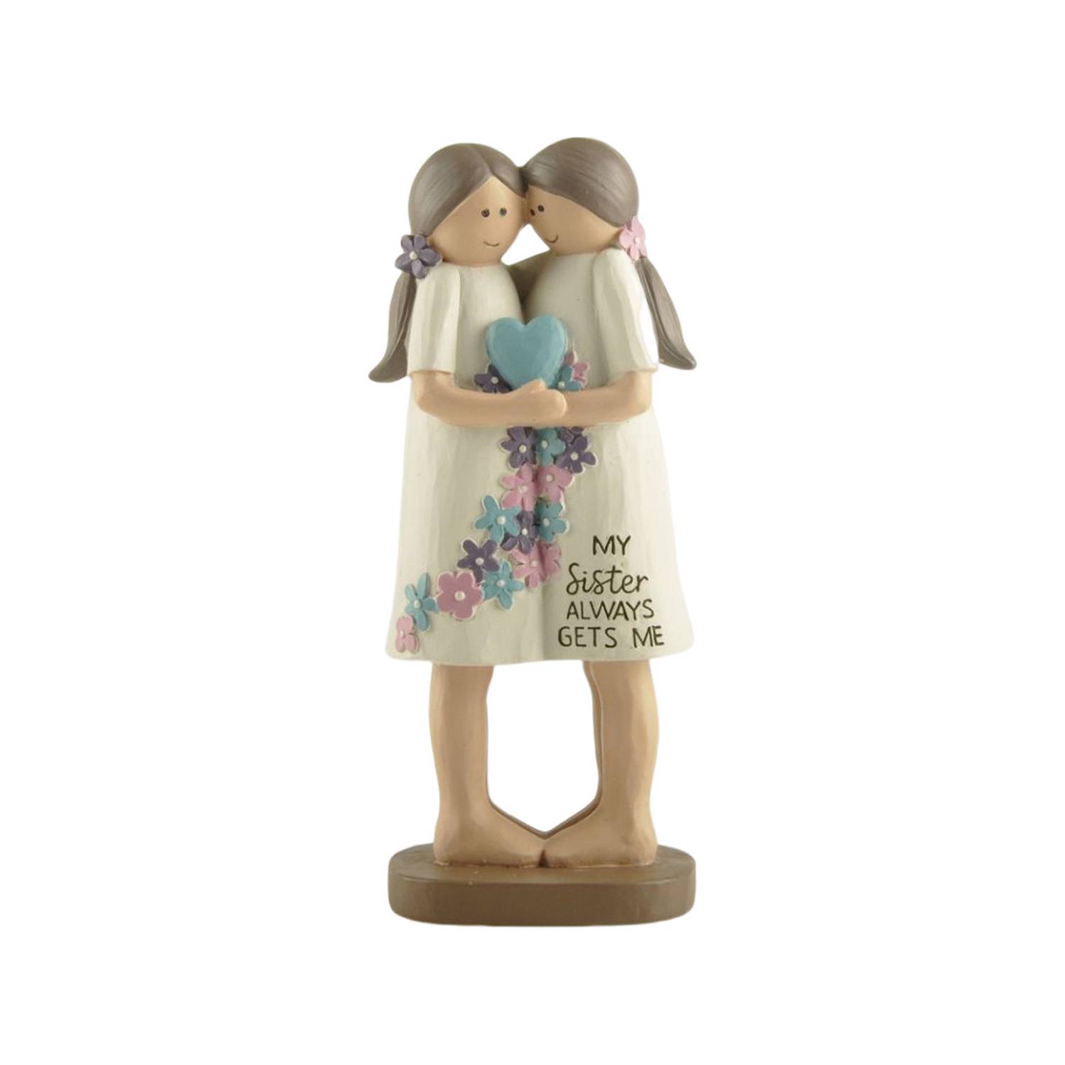 2023 New Spring Resin Angel Crafts Sisters with Heart on Base for Home Decoration231-13657