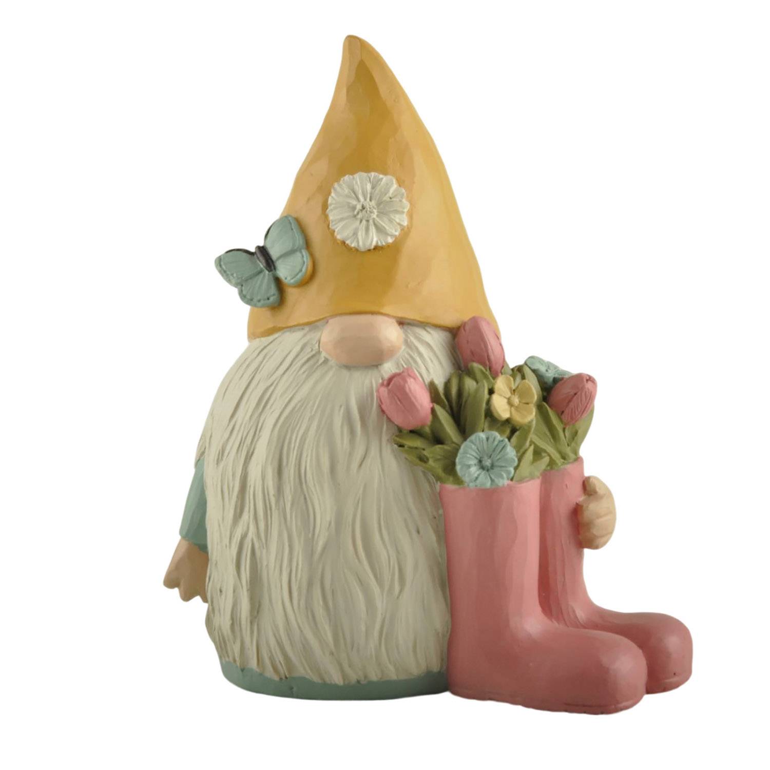 Hot Sale New Design Garden Gnome With Orange Hat & Pink Boots Spring Gifts231-13678