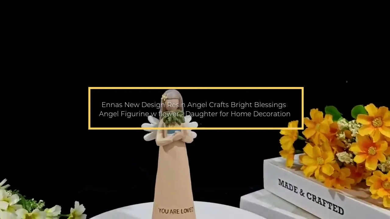 Ennas New Design Resin Angel Crafts Bright Blessings Angel Figurine w flower - Daughter for Home Decoration