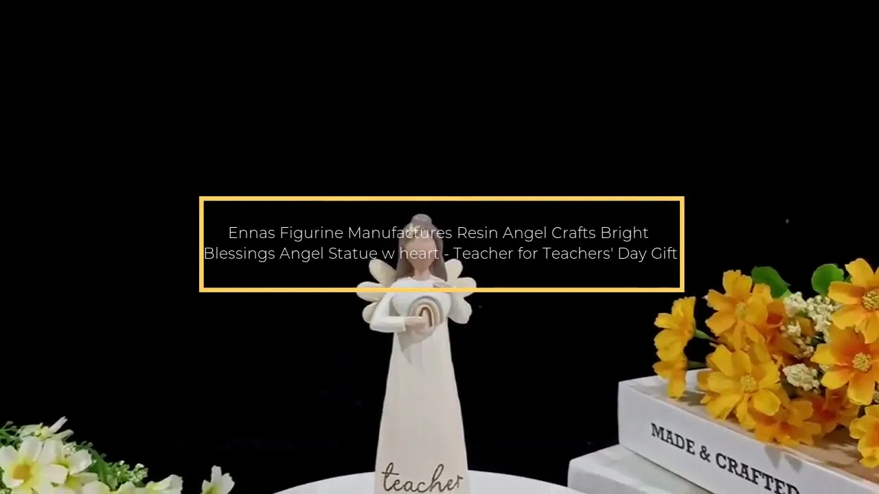 Ennas Figurine Manufactures Resin Angel Crafts Bright Blessings Angel Statue w heart - Teacher for Teachers' Day Gift