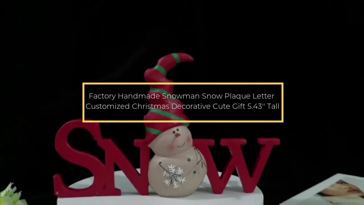 Factory Handmade Snowman Snow Plaque Letter Customized Christmas Decorative Cute Gift 5.43'' Tall