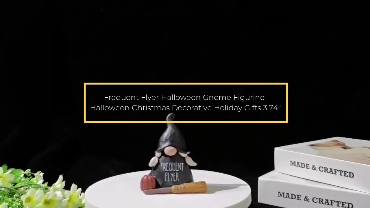 Frequent Flyer Halloween Gnome Figurine Halloween Christmas Decorative Holiday Gifts 3.74''