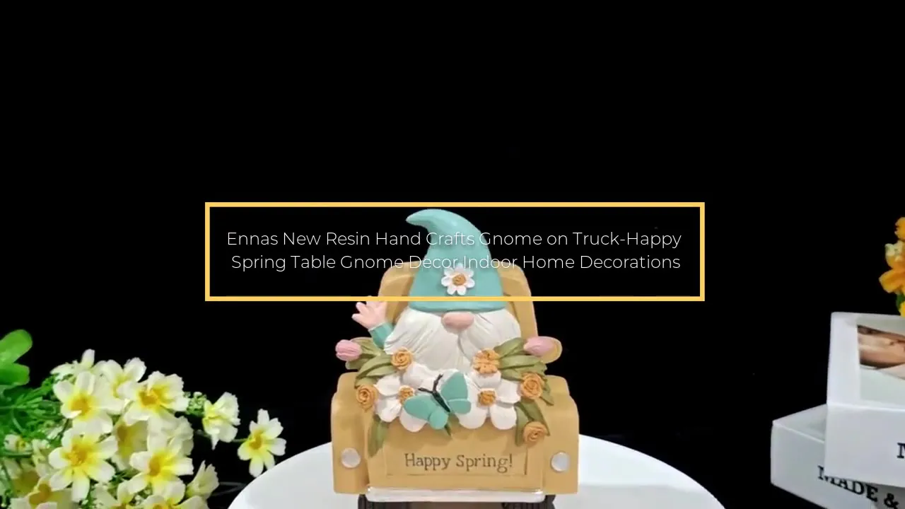 Ennas New Resin Hand Crafts Gnome on Truck-Happy Spring Table Gnome Decor Indoor Home Decorations
