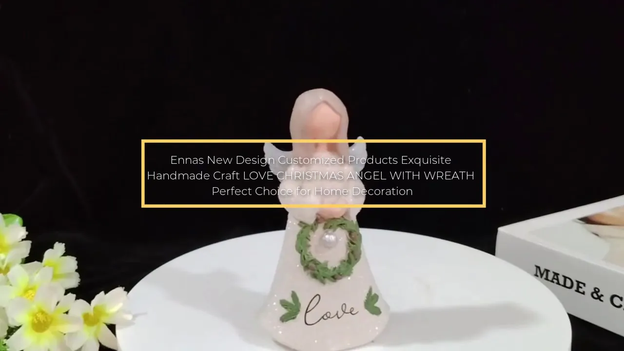 Ennas New Design Customized Products Exquisite Handmade Craft LOVE CHRISTMAS ANGEL WITH WREATH Perfect Choice for Home Decoration