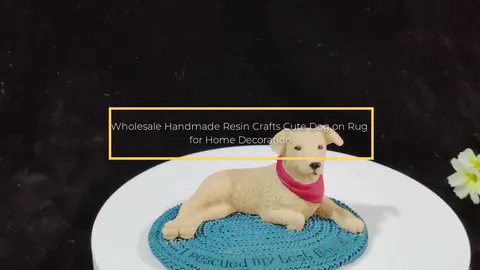 Wholesale Handmade Resin Crafts Cute Dog on Rug for Home Decoration