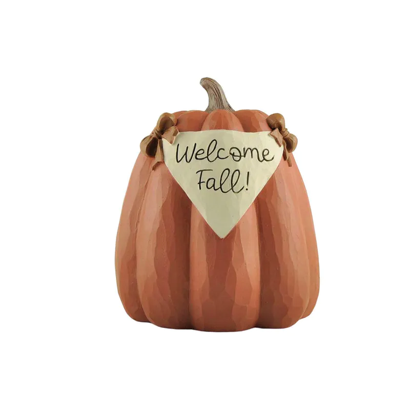 Halloween Resin Home Decoation Pumpkin-Welcome Fall! Hand Crafts236-13689