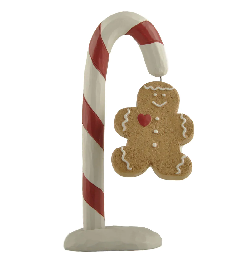 Factory Handmade Resin Christmas Crafts Candy Cane w Gingerbread Man for Festival Gifts 238-13736