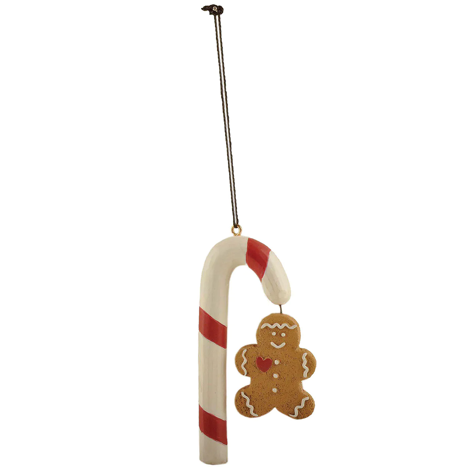 Factor Handmade Resin Gingerbread Crafts Candy Cane w Gingerbread Christmas Ornament for Home Decor 238-52090