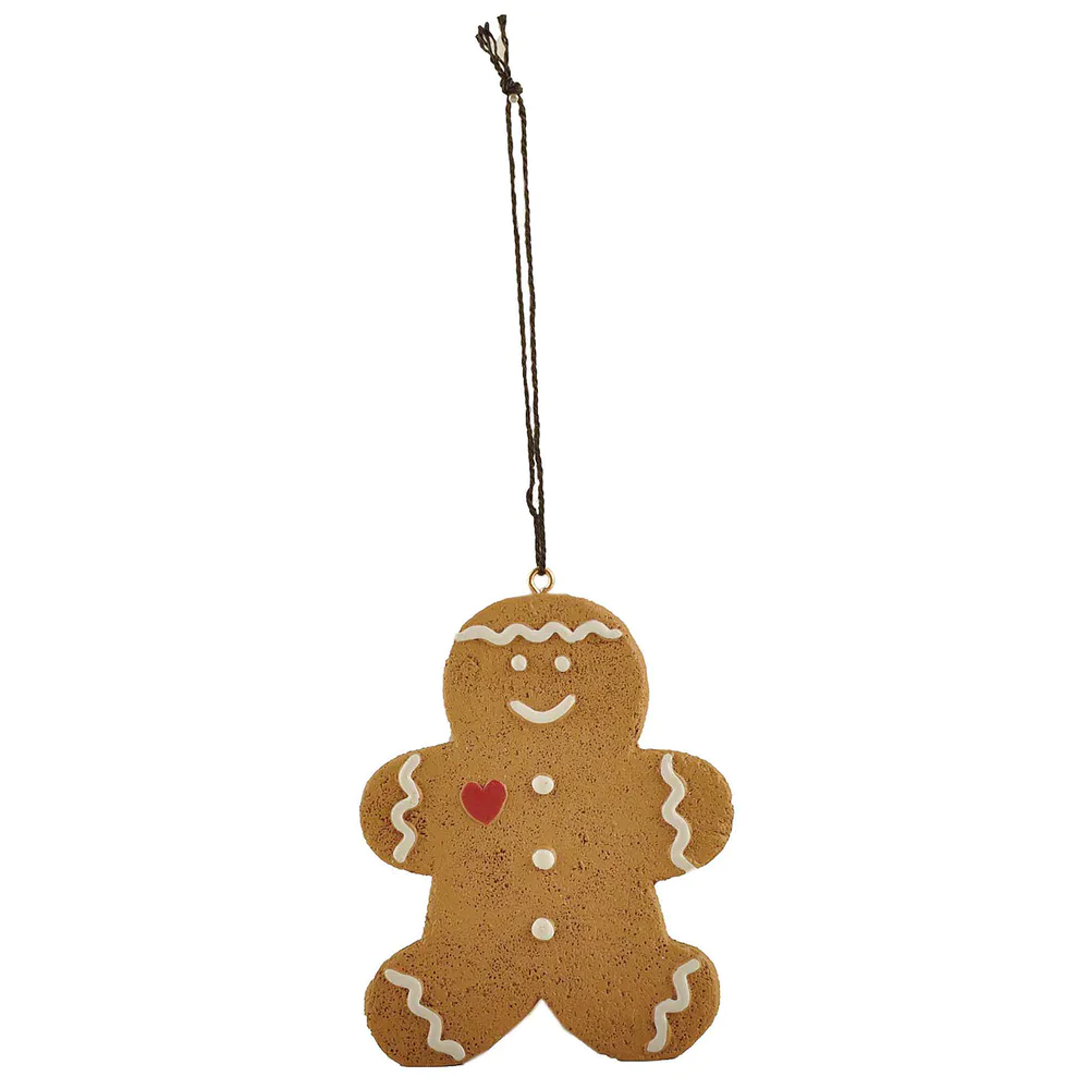 Cost-effective Resin Christmas Crafts Gingerbread Man w Red Heart Christmas Ornament for Home Decor 238-52095