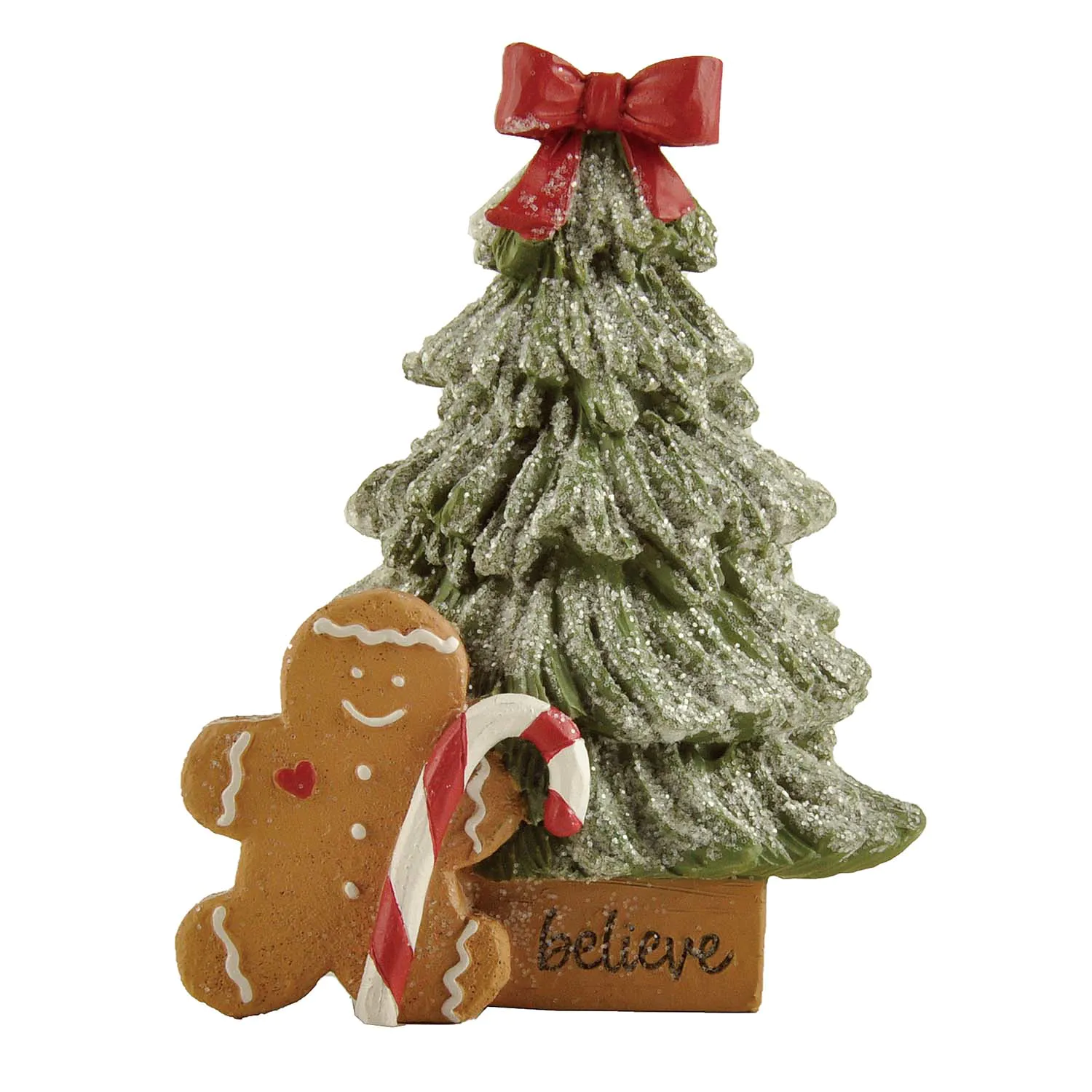 Factory Handmade Resin Christmas Crafts Gingerbread Man w Christmas Tree & Candy Cane for Home Decor 238-13743