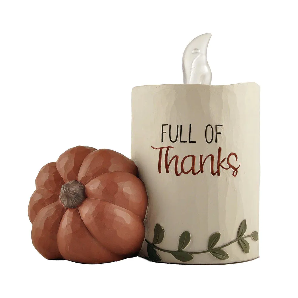 Thanksgiving Harvest Festival Gifts Resin Pumpkin with LED Candle Hand Painted Resin Crafts236-13696