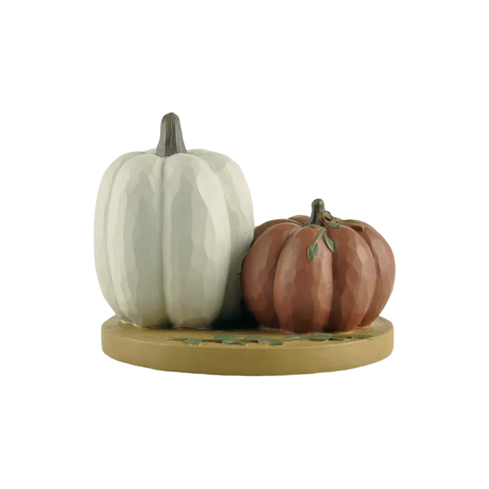Thanksgiving Christmas Home Decoration Resin New Crafts 2 Pumpkins on Base 236-13699
