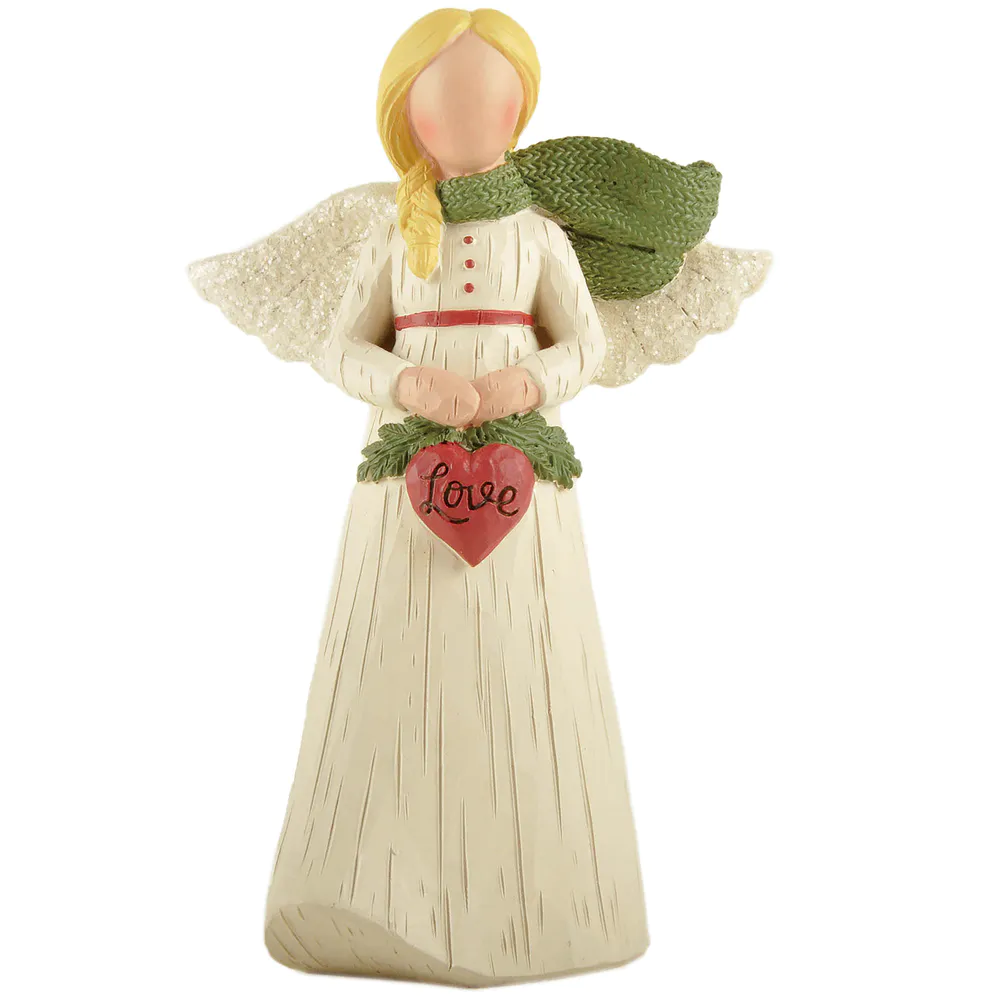 Factory Handmade Resin Angel Statues Red & Green Angel with Star & Branch for Desktop Decor 238-13777